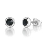 Simple Round Stud Earrings with Austrian Crystal in Rose Gold