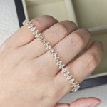 Gold Color Cubic Zirconia Tennis Bracelet for Women