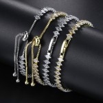 Gold Color Cubic Zirconia Tennis Bracelet for Women
