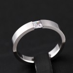 Minimalist Frosted Titanium Steel Ring with Zircon for Women and Men