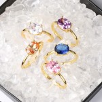 Oval Candy Stone Zircon Wedding Ring for Women