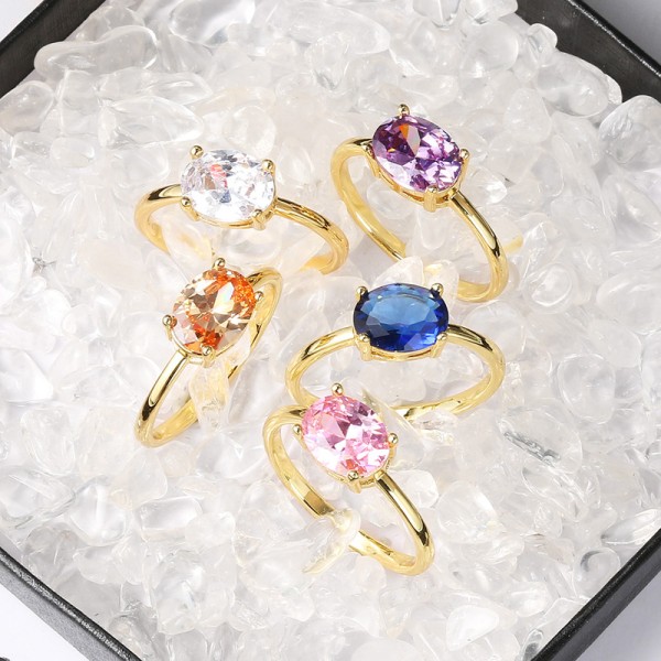 Oval Candy Stone Zircon Wedding Ring for Women