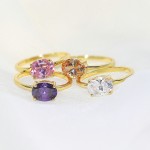 Oval Candy Stone Zircon Wedding Ring for Women