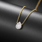 Waterdrop Crystal Pendant Choker Necklace for Women, Gold Color