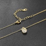 Waterdrop Crystal Pendant Choker Necklace for Women, Gold Color