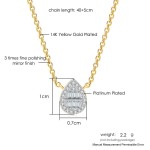 Waterdrop Crystal Pendant Choker Necklace for Women, Gold Color
