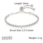 Oval Crystal Tennis Bracelets for Women Korean Fashion Gold Color Adjustable Zircon Chain on Hand Bangle Jewelry Friend Gift 207