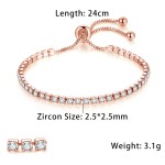 Oval Crystal Tennis Bracelets for Women Korean Fashion Gold Color Adjustable Zircon Chain on Hand Bangle Jewelry Friend Gift 207