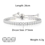 Oval Crystal Tennis Bracelets for Women Korean Fashion Gold Color Adjustable Zircon Chain on Hand Bangle Jewelry Friend Gift 207