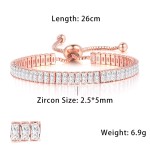 Oval Crystal Tennis Bracelets for Women Korean Fashion Gold Color Adjustable Zircon Chain on Hand Bangle Jewelry Friend Gift 207