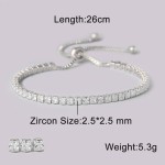 Oval Crystal Tennis Bracelets for Women Korean Fashion Gold Color Adjustable Zircon Chain on Hand Bangle Jewelry Friend Gift 207
