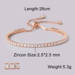 Oval Crystal Tennis Bracelets for Women Korean Fashion Gold Color Adjustable Zircon Chain on Hand Bangle Jewelry Friend Gift 207