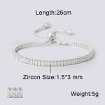Oval Crystal Tennis Bracelets for Women Korean Fashion Gold Color Adjustable Zircon Chain on Hand Bangle Jewelry Friend Gift 207