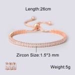 Oval Crystal Tennis Bracelets for Women Korean Fashion Gold Color Adjustable Zircon Chain on Hand Bangle Jewelry Friend Gift 207