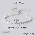 Oval Crystal Tennis Bracelets for Women Korean Fashion Gold Color Adjustable Zircon Chain on Hand Bangle Jewelry Friend Gift 207
