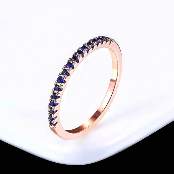 Classical Multicolor Cubic Zirconia Wedding Ring in Rose Gold