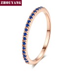 Classical Multicolor Cubic Zirconia Wedding Ring in Rose Gold