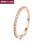 Classical Multicolor Cubic Zirconia Wedding Ring in Rose Gold