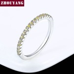 Classical Multicolor Cubic Zirconia Wedding Ring in Rose Gold