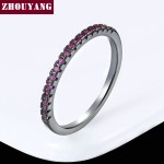 Classical Multicolor Cubic Zirconia Wedding Ring in Rose Gold