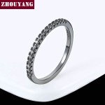 Classical Multicolor Cubic Zirconia Wedding Ring in Rose Gold