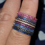 Classical Multicolor Cubic Zirconia Wedding Ring in Rose Gold
