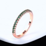 Classical Multicolor Cubic Zirconia Wedding Ring in Rose Gold