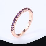 Classical Multicolor Cubic Zirconia Wedding Ring in Rose Gold