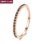 Classical Multicolor Cubic Zirconia Wedding Ring in Rose Gold