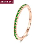 Classical Multicolor Cubic Zirconia Wedding Ring in Rose Gold
