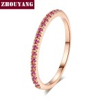 Classical Multicolor Cubic Zirconia Wedding Ring in Rose Gold