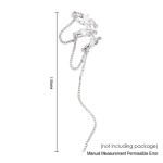 Silver Heart Tassel Ear Cuff with Zircon, No Piercing Cartilage Clip Earring