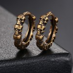 Skull Hoop Earrings for Men and Women, Silver Punk Rock Jewelry