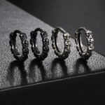 Skull Hoop Earrings for Men and Women, Silver Punk Rock Jewelry