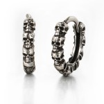 Skull Hoop Earrings for Men and Women, Silver Punk Rock Jewelry