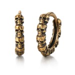 Skull Hoop Earrings for Men and Women, Silver Punk Rock Jewelry