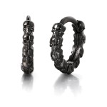 Skull Hoop Earrings for Men and Women, Silver Punk Rock Jewelry