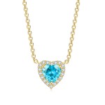 Heart Pendant Necklace for Women with Cubic Zirconia Rose Gold Choker Chain