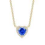 Heart Pendant Necklace for Women with Cubic Zirconia Rose Gold Choker Chain