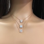 Heart Pendant Necklace for Women with Cubic Zirconia Rose Gold Choker Chain