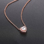 Heart Pendant Necklace for Women with Cubic Zirconia Rose Gold Choker Chain