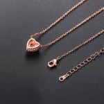 Heart Pendant Necklace for Women with Cubic Zirconia Rose Gold Choker Chain