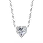Heart Pendant Necklace for Women with Cubic Zirconia Rose Gold Choker Chain