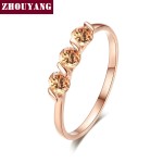 Classic CZ Crystal Engagement Wedding Ring for Women, Rose Gold Tone