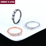 Classic CZ Crystal Engagement Wedding Ring for Women, Rose Gold Tone