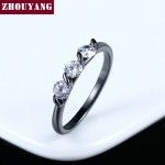 Classic CZ Crystal Engagement Wedding Ring for Women, Rose Gold Tone