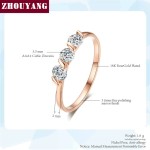 Classic CZ Crystal Engagement Wedding Ring for Women, Rose Gold Tone