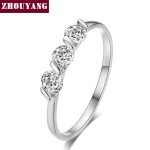 Classic CZ Crystal Engagement Wedding Ring for Women, Rose Gold Tone