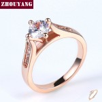 Classic Prong-Setting CZ Rose Gold Engagement Ring for Women
