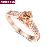 Classic Prong-Setting CZ Rose Gold Engagement Ring for Women